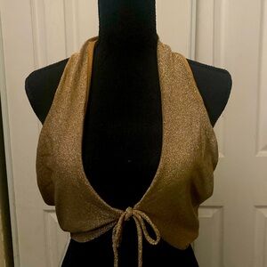 Gold shimmer halter top